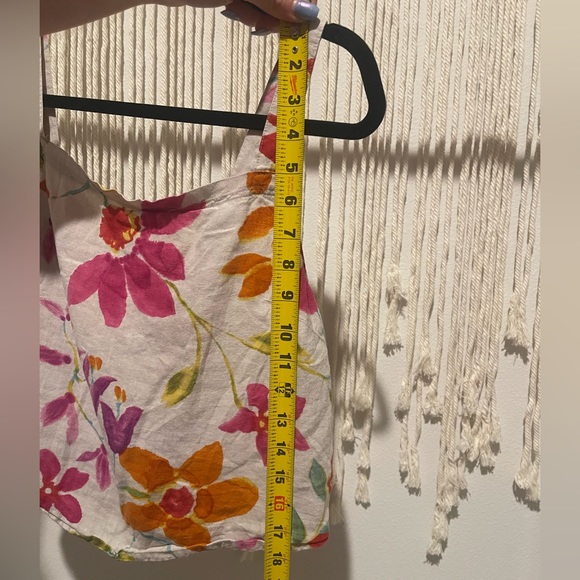 Carole Little Sport Linen Floral Girly Chic Boutique Crop Tank Top Size L - Picture 7 of 7